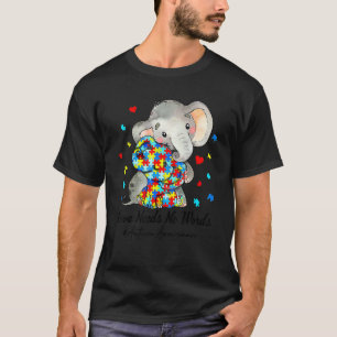 Love Needs No Words Autism Awareness Elephant Auti T-Shirt