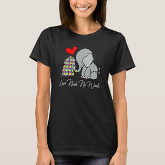 Love Needs No Words Autism Awareness Puzzle Piece  T-Shirt
