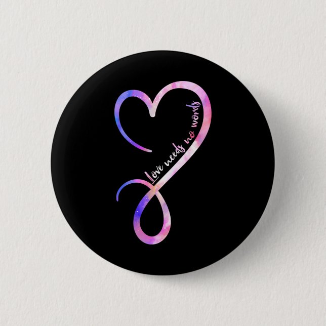 Love Needs No Words Autism Awareness Tolerance Aut 2 Inch Round Button (Front)