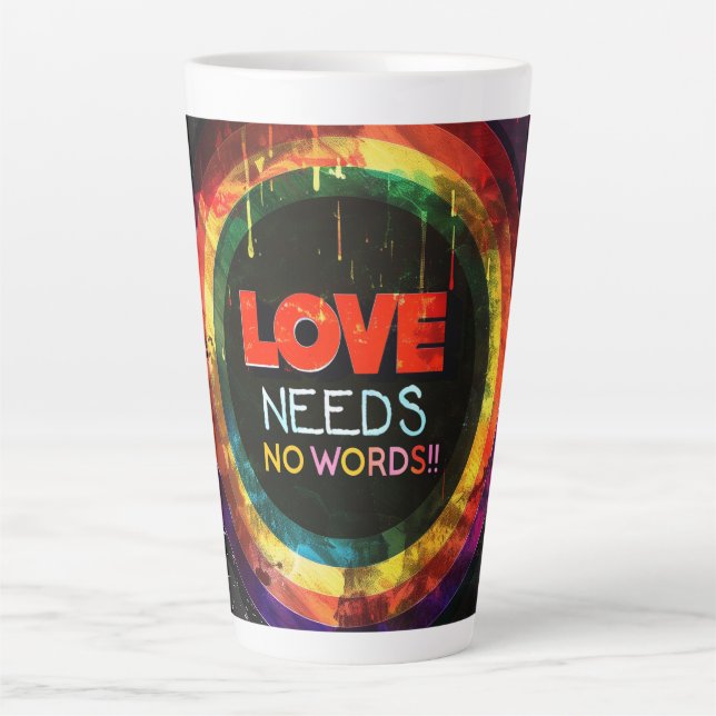 Love Needs No Words Digital Art Latte Mug (Front)