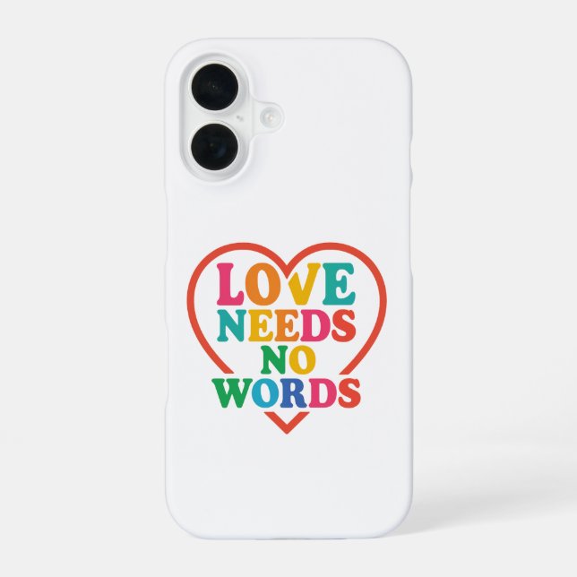 Love Needs No Words | Nonverbal Child Awareness iPhone 16 Case (Back)