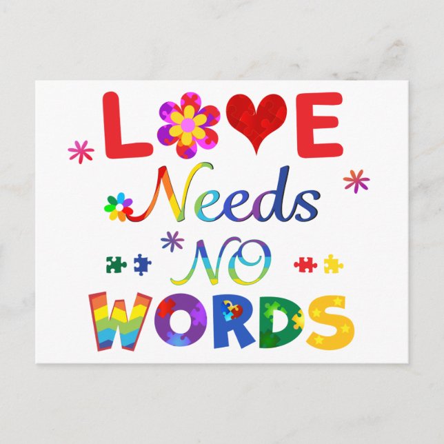 Love Needs No Words Postcard (Front)