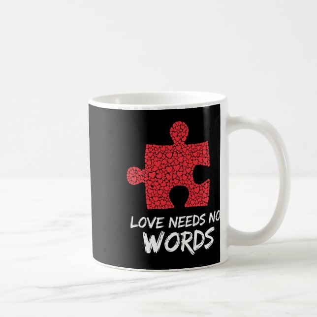 Love Needs No Words Puzzle Heart Design  Coffee Mug (Right)