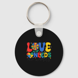 Love needs no words sunflower autism awareness  keychain