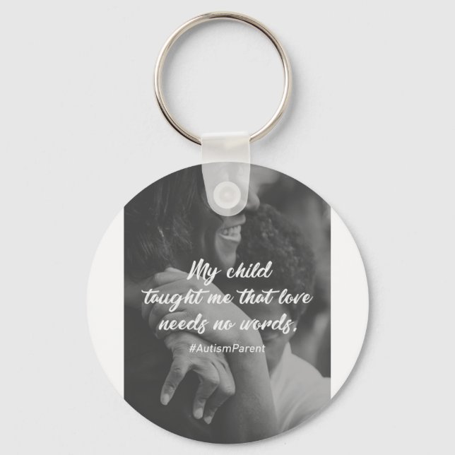 Love Needs No Words Support Autism Keychain (Front)