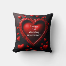 Love Nest:Elegant Throw Pillow for 1st Anniversary