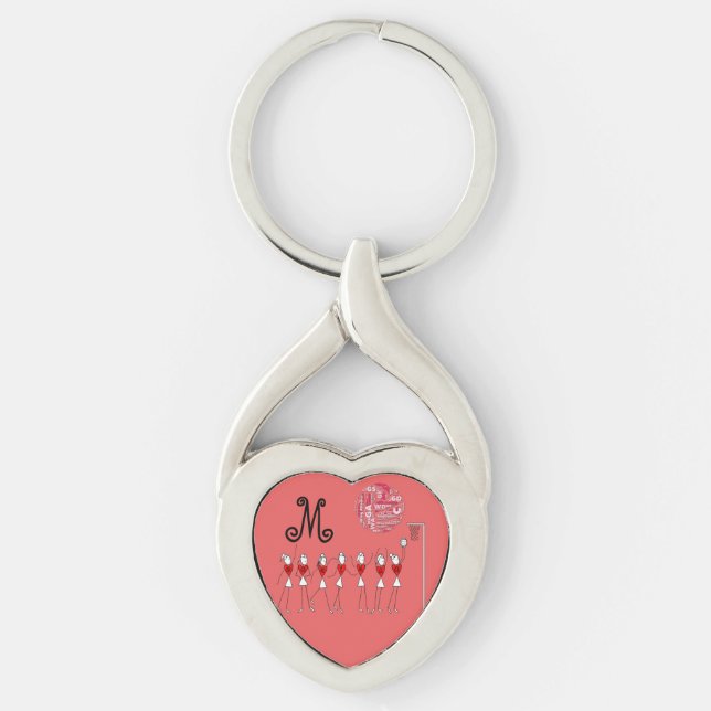 Love Netball Positions Design Keychain (Front)
