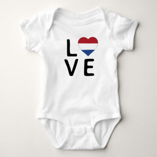 Love - Netherlands Flag Baby Bodysuit