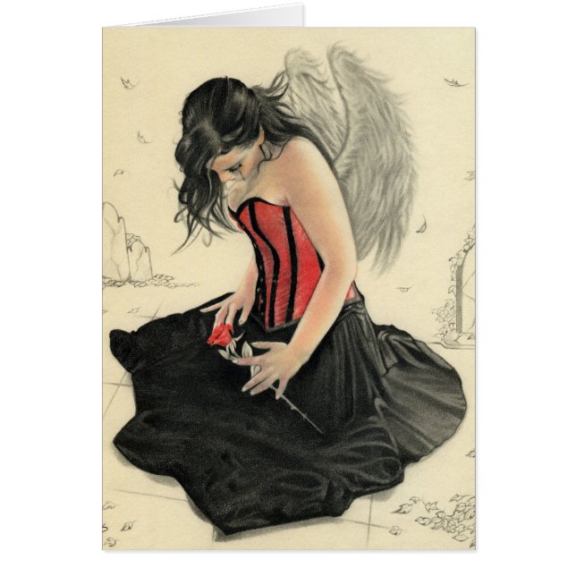 Love Never Dies Mourning Angel Card (Front)