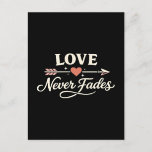 Love Never Fades Right Pointing Matching Couple Postcard