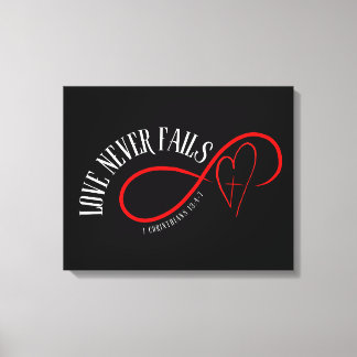 Love Never Fails – 1 Corinthians 13:4-7 Canvas Print