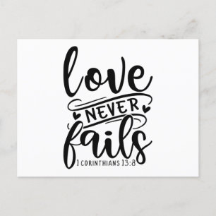 Love Never Fails 1 Corinthians 13 8-01 Invitation Postcard