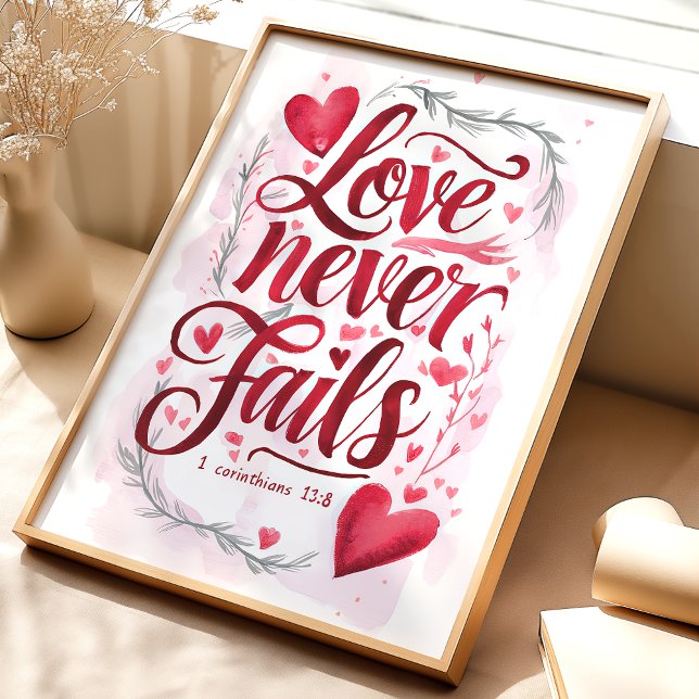 Love Never Fails: 1 Corinthians 13:8 Poster (Creator Uploaded)