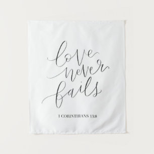 love never fails   1 Corinthians 13:8 Tapestry