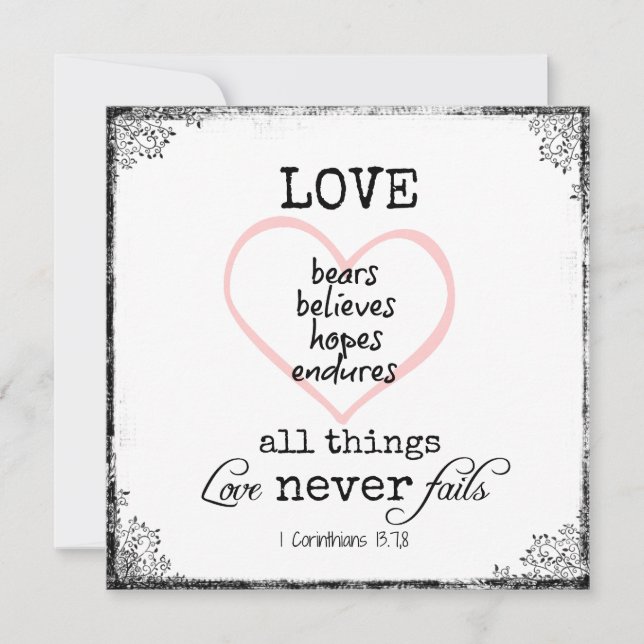 Love Never Fails Bible Verse Wedding (Front)