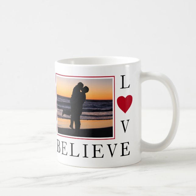 LOVE NEVER FAILS Christian Personalized Photo Coffee Mug (Right)