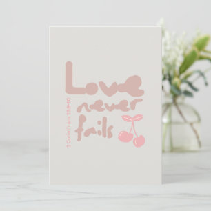 Love Never Fails Christian Postcard Anniversary 