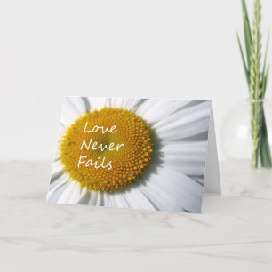 Love Never Fails Daisy 1 Corinthians 13 Holiday Card