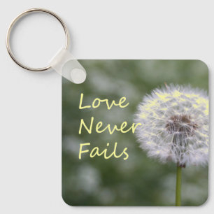 Love Never Fails Dandelion1 Corinthians 13 Keychain