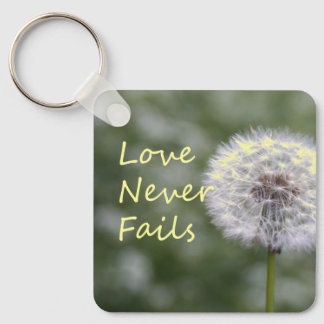 Love Never Fails Dandelion1 Corinthians 13 Keychain