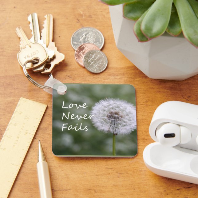 Love Never Fails Dandelion1 Corinthians 13 Keychain (Desk)