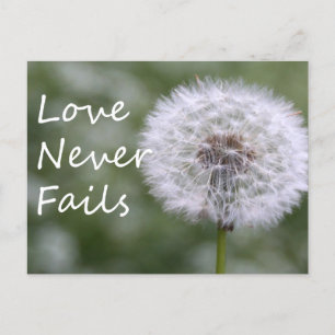 Love Never Fails Dandelion1 Corinthians 13 Postcard