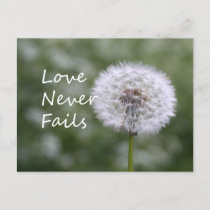 Love Never Fails Dandelion1 Corinthians 13 Postcard