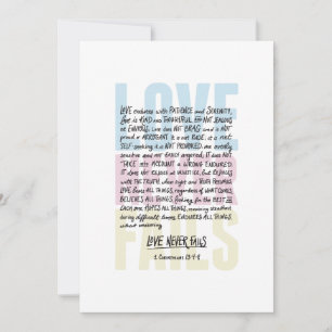 Love Never Fails Invitation