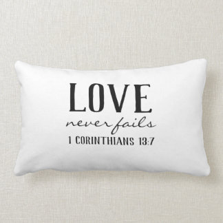 LOVE NEVER FAILS LUMBAR PILLOW