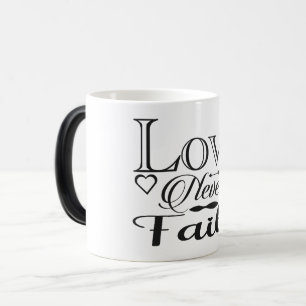 Love never fails magic mug