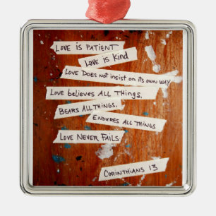 Love Never Fails Metal Ornament