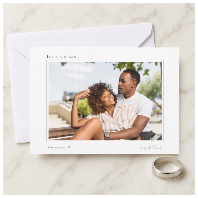 Love Never Fails Personalized Couple Keepsake Card (Creator Uploaded)