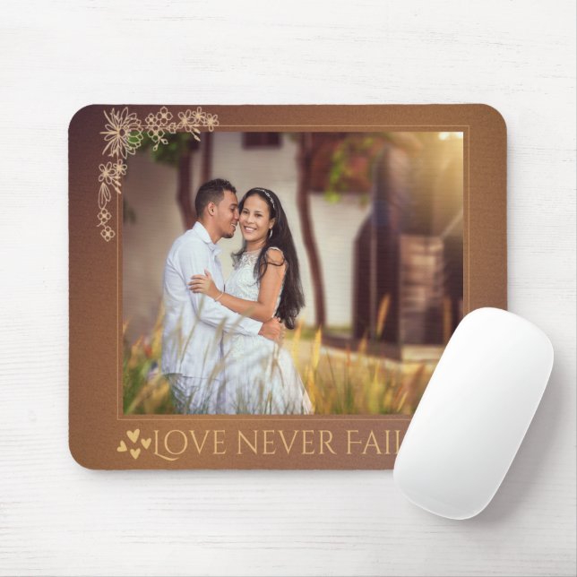 Love Never Fails Personalized Wedding Mouse Pad (With Mouse)