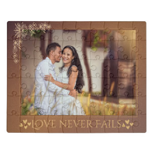 Love Never Fails Personalized Wedding Puzzle