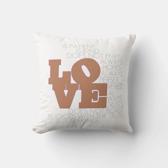 Love Never Fails Pillow (Front)