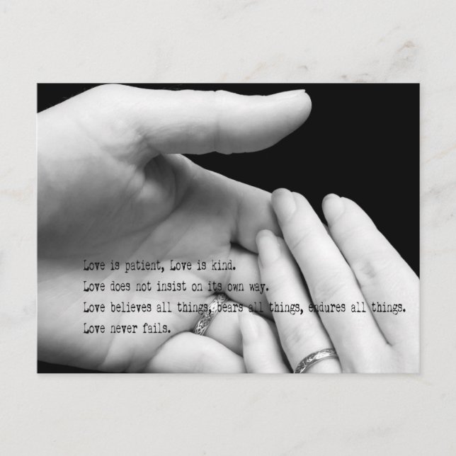 Love Never Fails Postcard (Front)