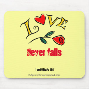 LOVE never fails ROSE Mouse Pad