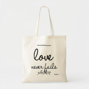 Love Never Fails Tote Bag