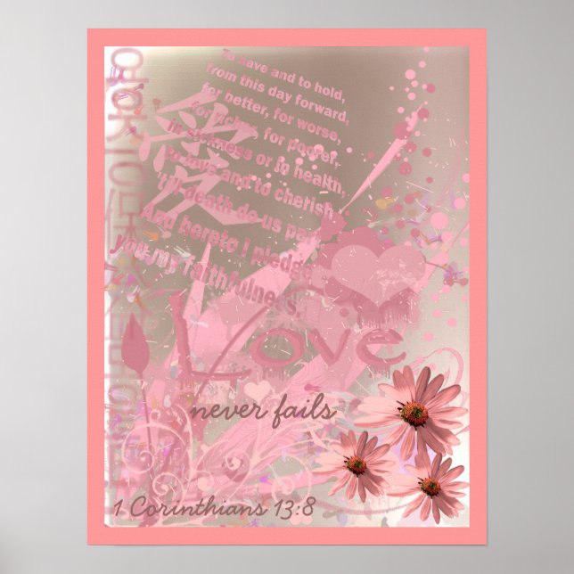 Love Never Fails With Wedding Vows Poster (Front)