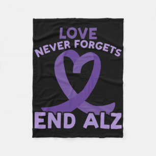 Love Never Forgets End Heimer Heimerheimer Awarene Fleece Blanket