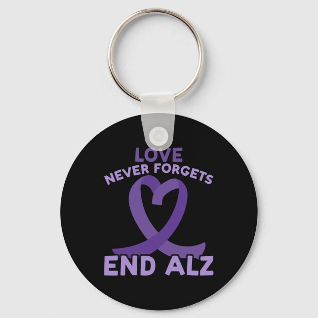 Love Never Forgets End Heimer Heimerheimer Awarene Keychain (Front)