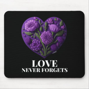 Love Never Forgets Heart Flower Woman Heimerheimer Mouse Pad