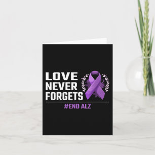 Love Never Forgets Purple Ribbon Alzheimer Awa Card