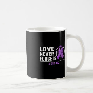 Love Never Forgets Purple Ribbon Alzheimer Awa Coffee Mug