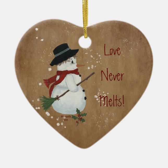 Love Never Melts (2) Christmas Ornament (Front)
