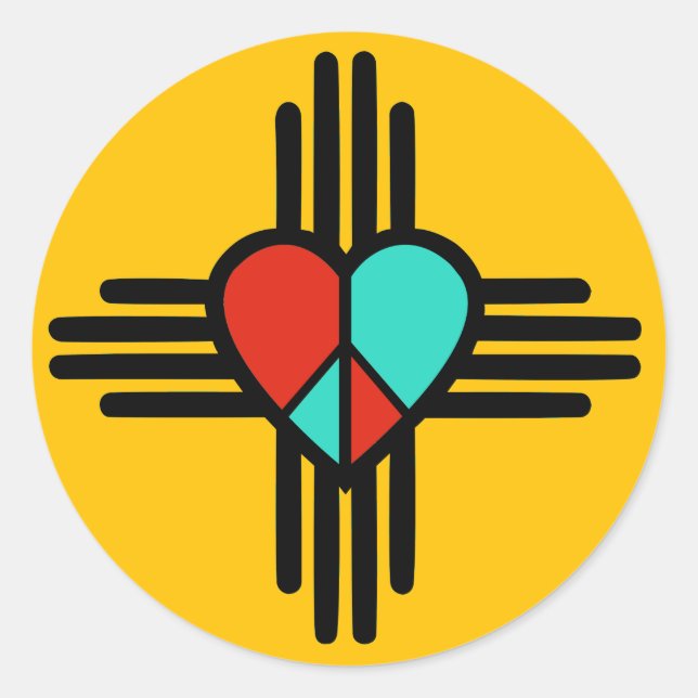Love, New Mexico, Peace Classic Round Sticker (Front)