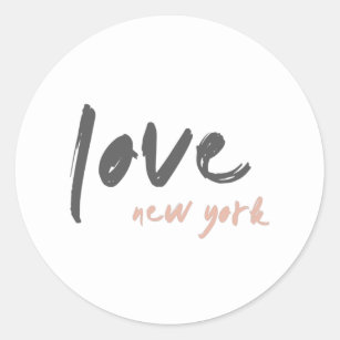Love New York   NYC USA Modern Wanderlust Pink Classic Round Sticker