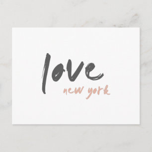 Love New York   NYC USA Modern Wanderlust Pink Postcard