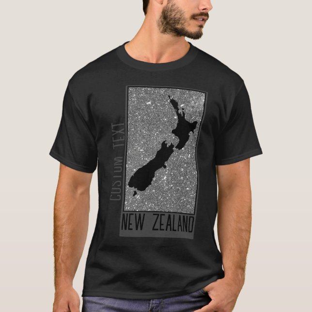 LOVE NEW ZEALAND COUNTRY DARK GRAY IRON SAND BEACH T-Shirt (Front)