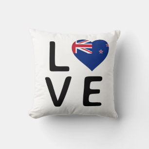 Love - New Zealand Flag Throw Pillow